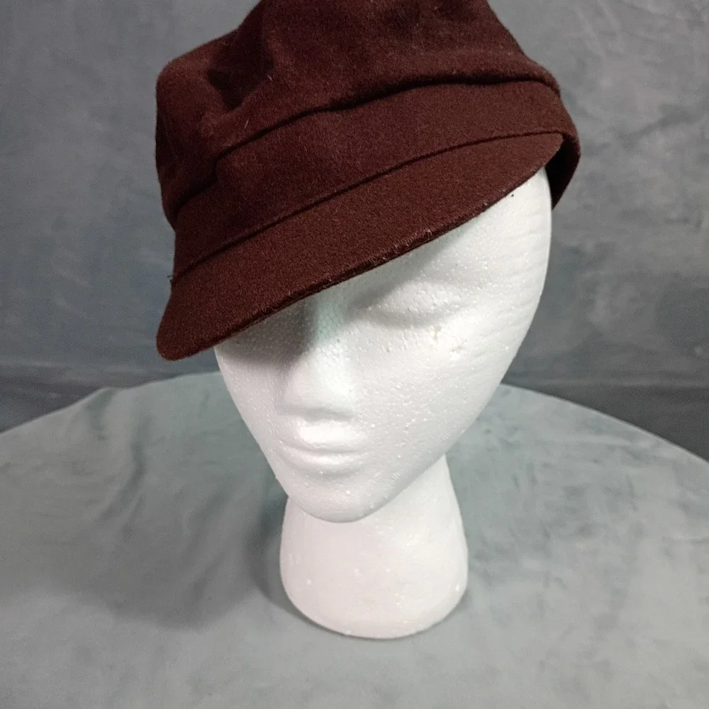 Gap Womens Brown Wool Blend Newsboy Cap Baker Boy Hat Size S/M RN 54023